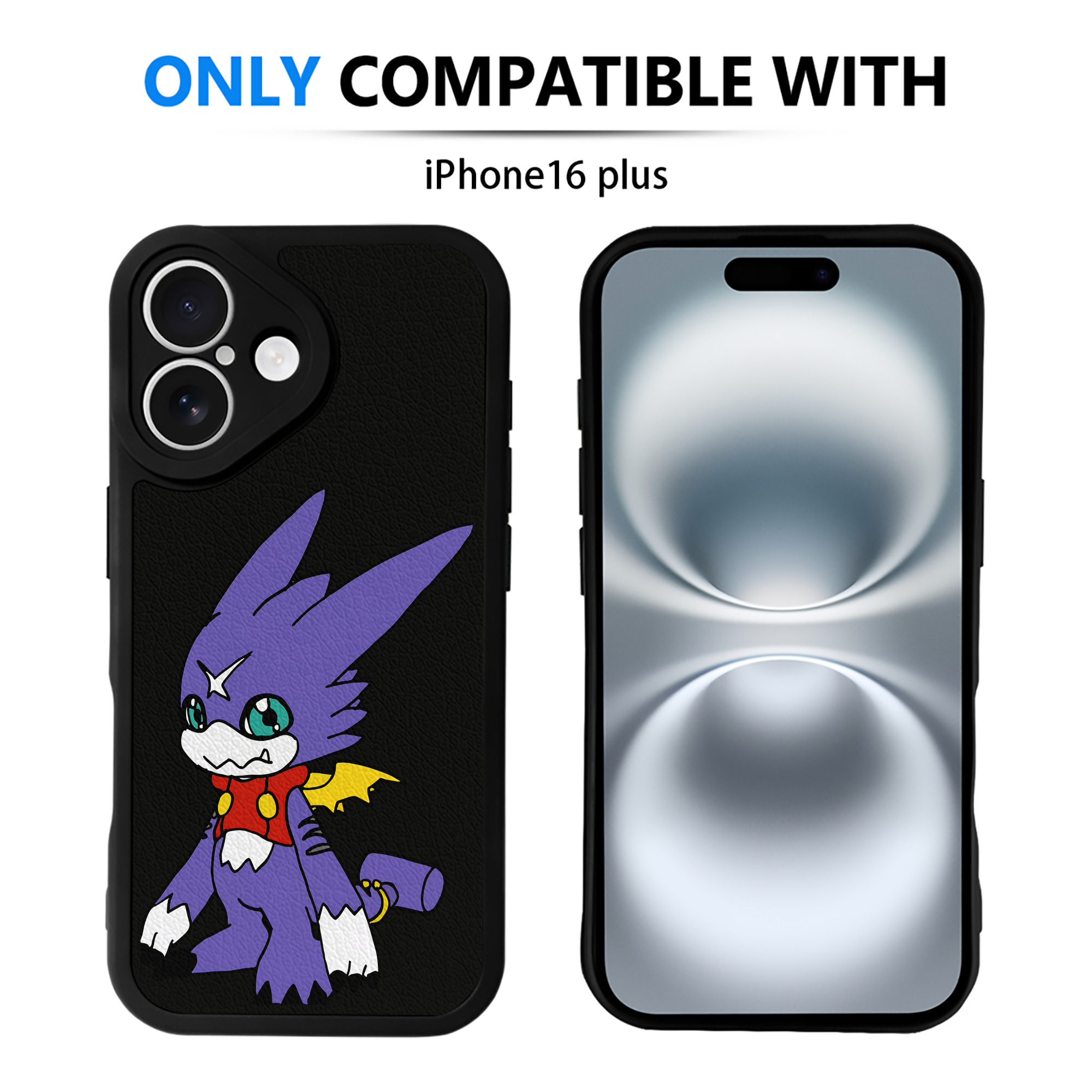 （画像用） Digimon デジタルモンスター/デジモン 【iPhone 16シリーズ対応】シリコンスマホケース（レザー調） 材質：シリコン